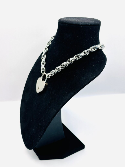 Chunky Heart Padlock Necklace