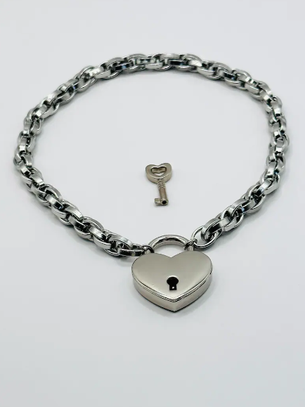 Chunky Heart Padlock Necklace