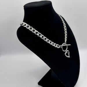 Curb Chain Heart Necklace