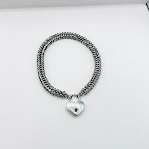 Box Weave Chainmail with Heart Padlock