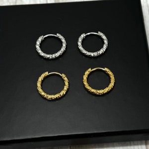 Hammered Texture Hoop Earrings