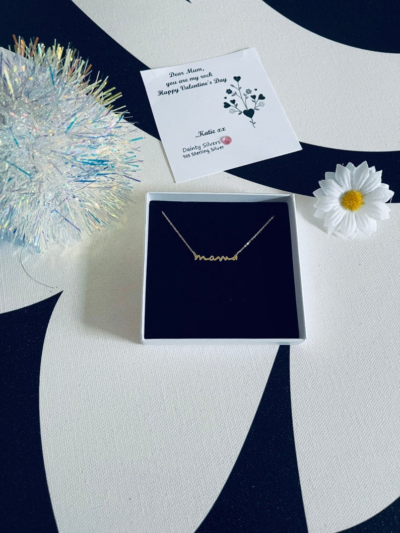Mama Silver Name Necklace