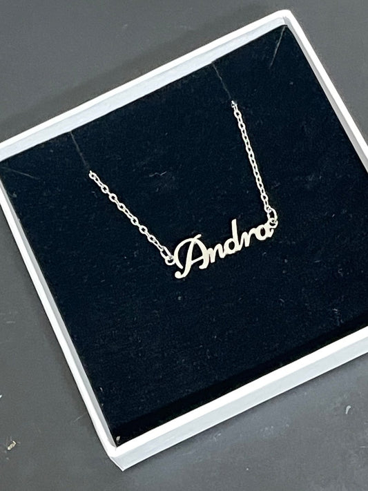 Tiny Silver Name Necklace