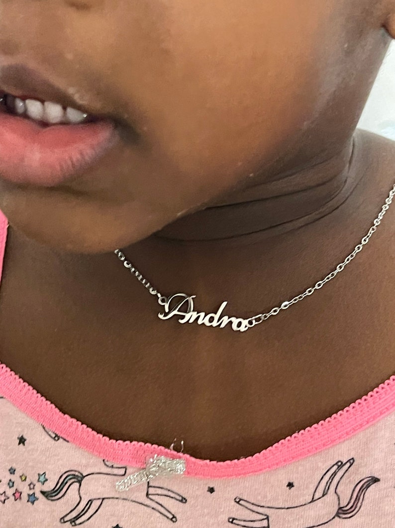 Tiny Silver Name Necklace