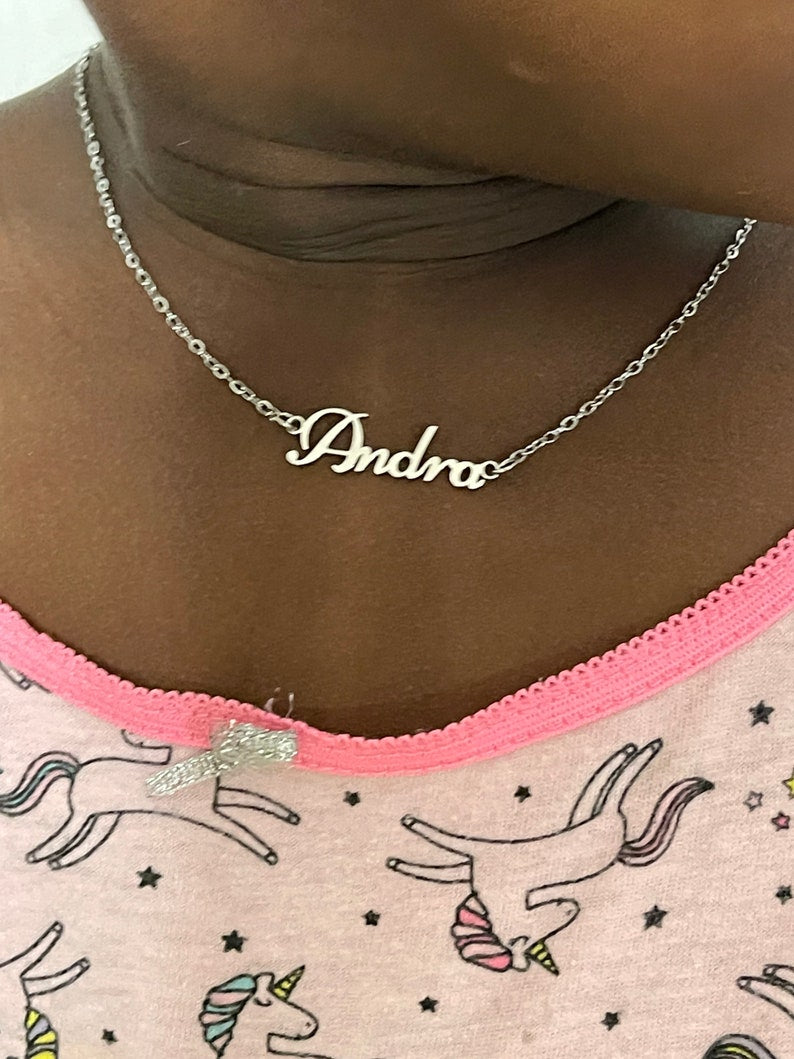 Tiny Silver Name Necklace