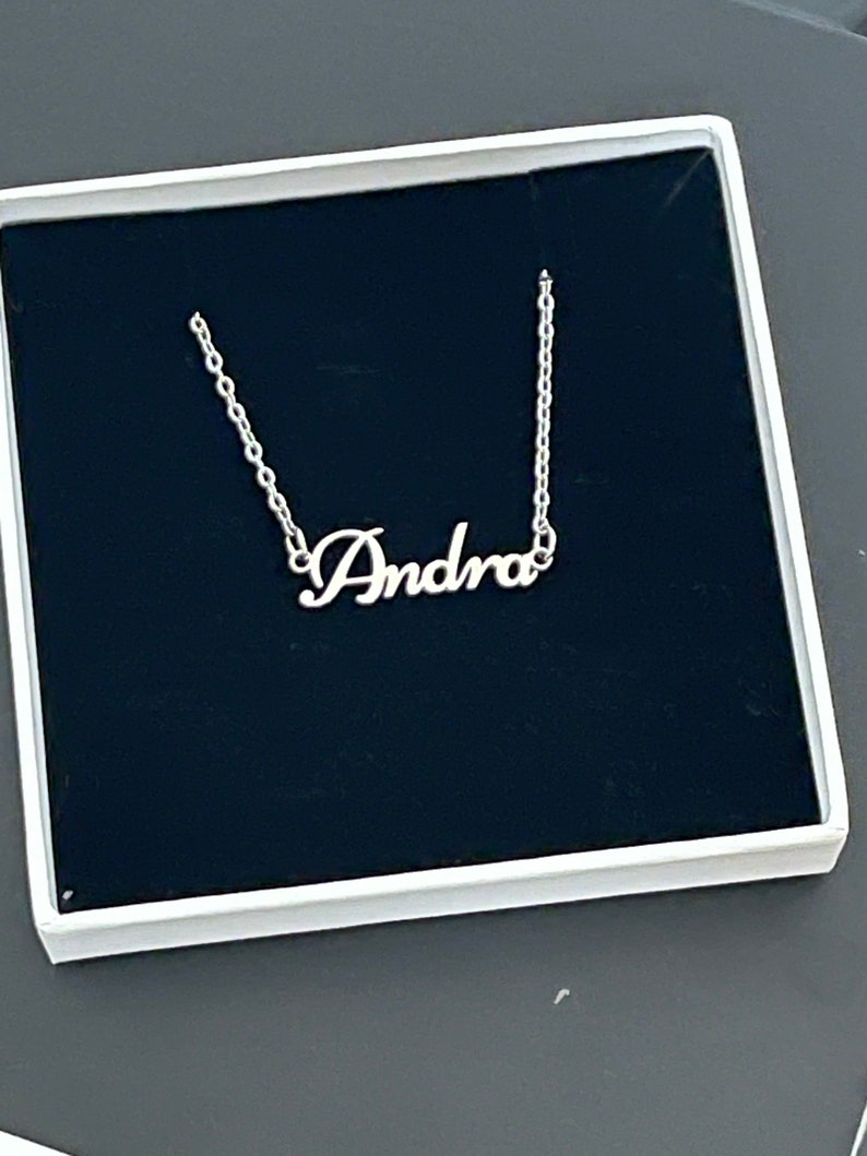 Tiny Silver Name Necklace