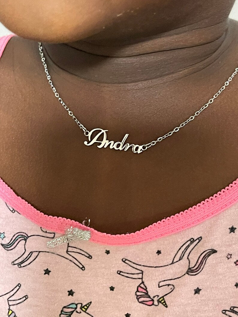 Tiny Silver Name Necklace