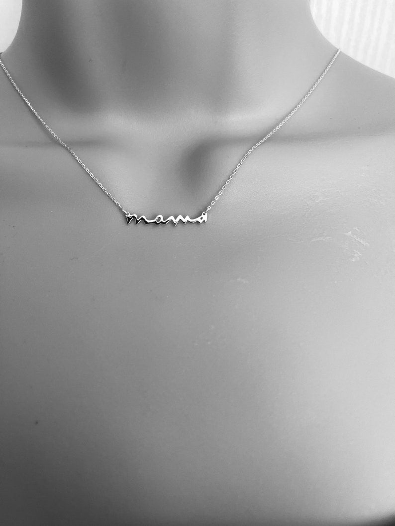 Mama Silver Name Necklace