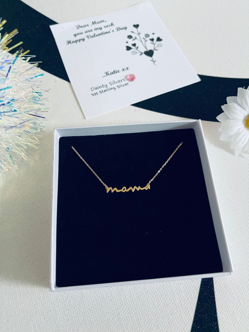 Mama Silver Name Necklace