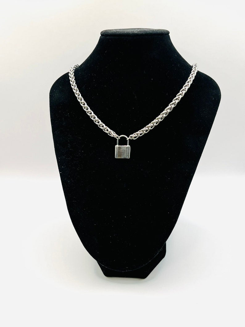 Silver Padlock Necklace