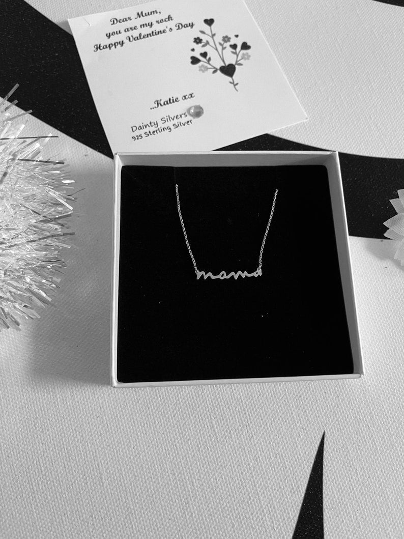 Mama Silver Name Necklace