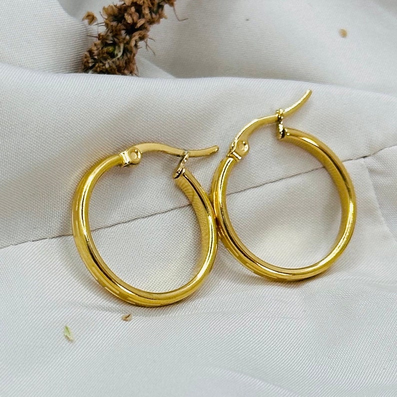 Gold Circle Hoop Earrings