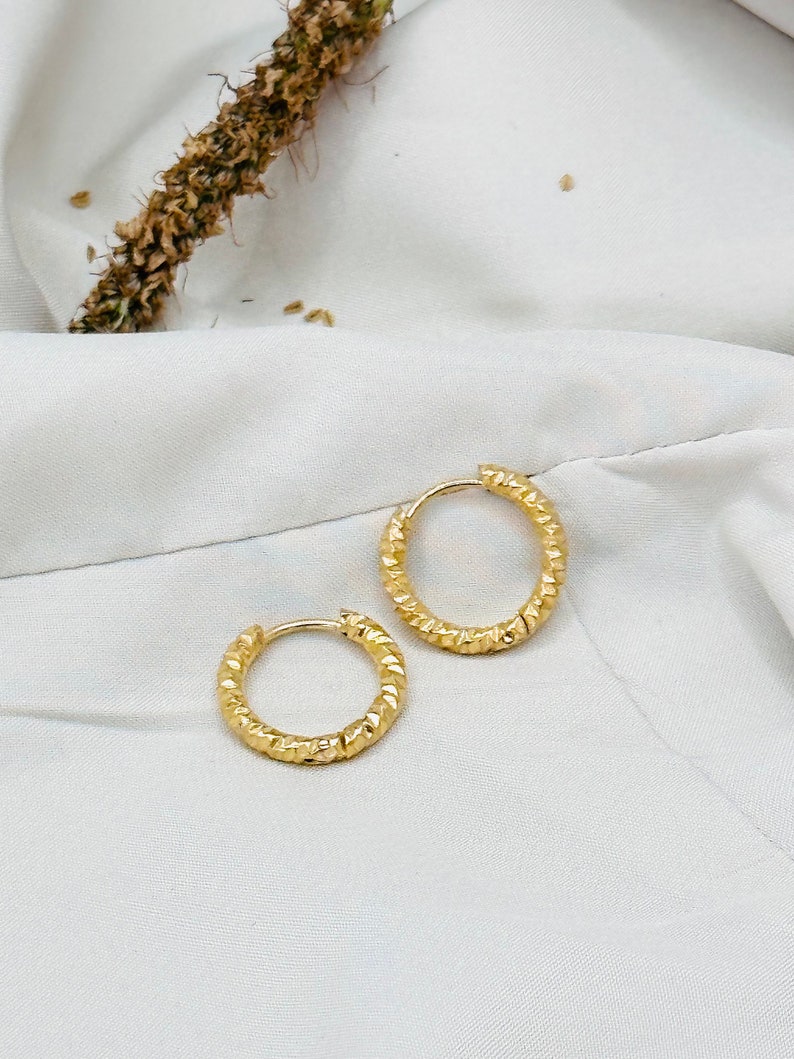 Hammered Texture Hoop Earrings