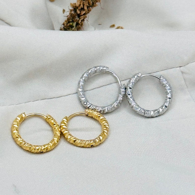 Hammered Texture Hoop Earrings