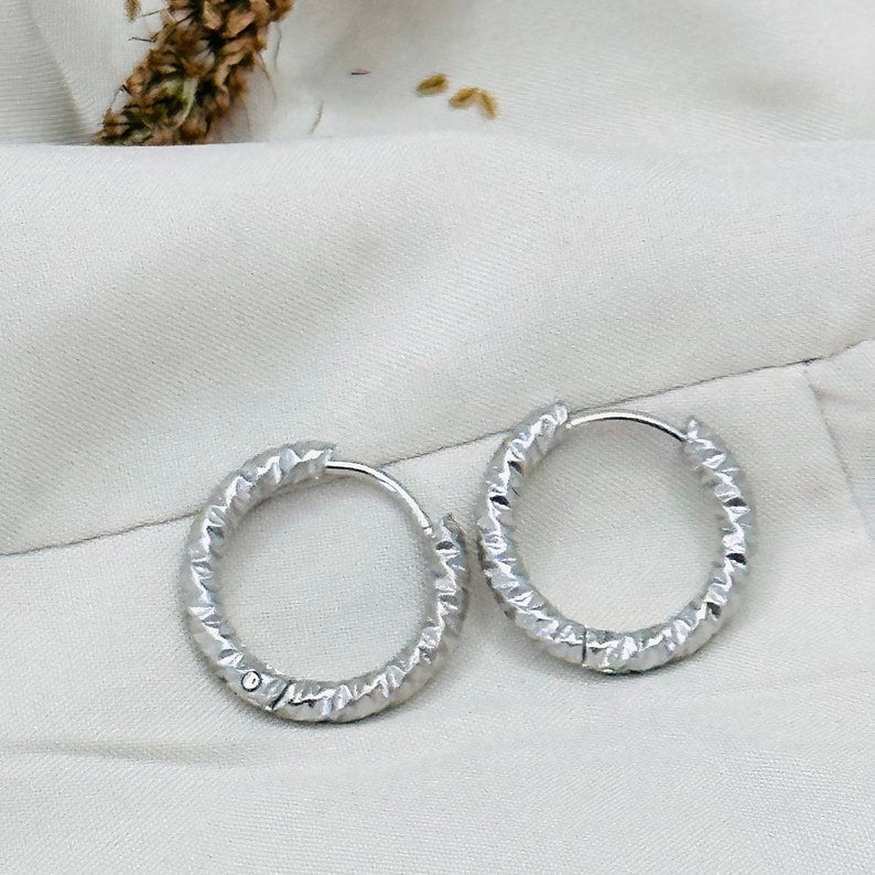Hammered Texture Hoop Earrings