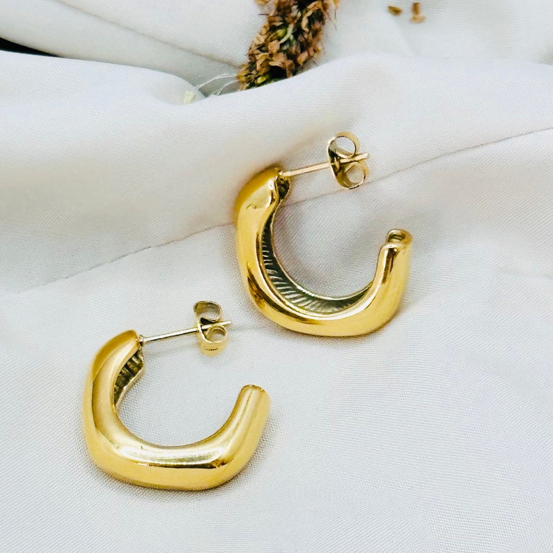 Gold Chunky Hoop Earrings