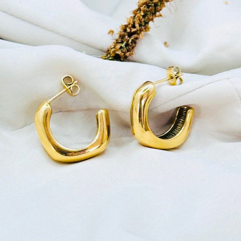 Gold Chunky Hoop Earrings