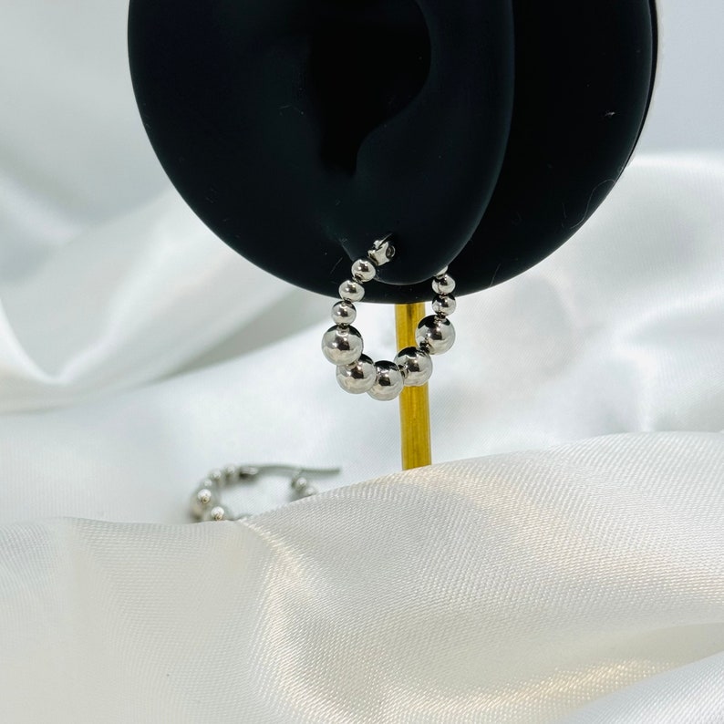 Beaded Ball Hoop Earrings