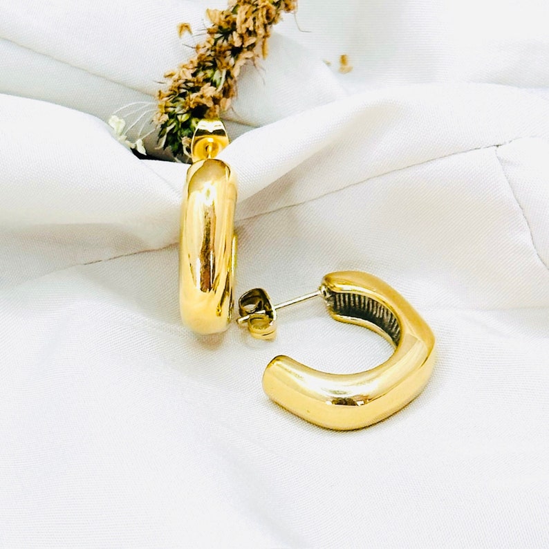 Gold Chunky Hoop Earrings