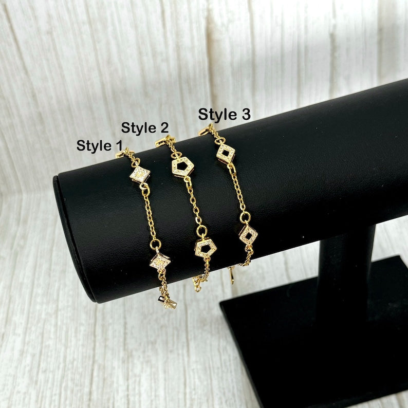 CZ White Stone Bridal Tennis Bracelet