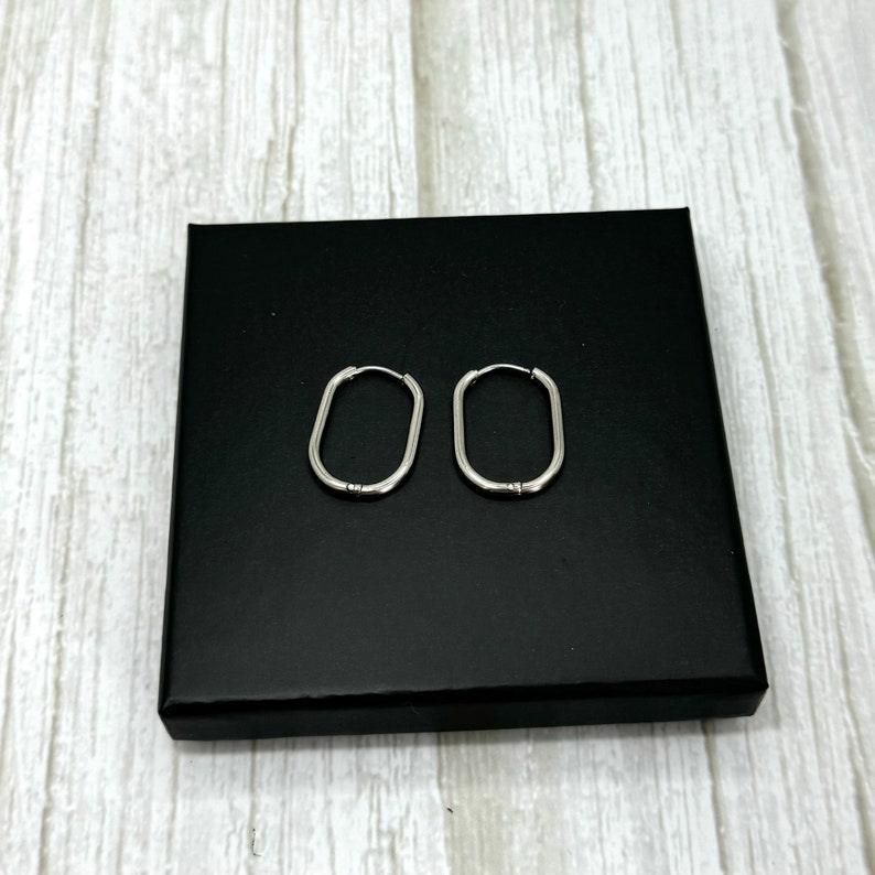 Geometric Oval Square Hoop Earrings