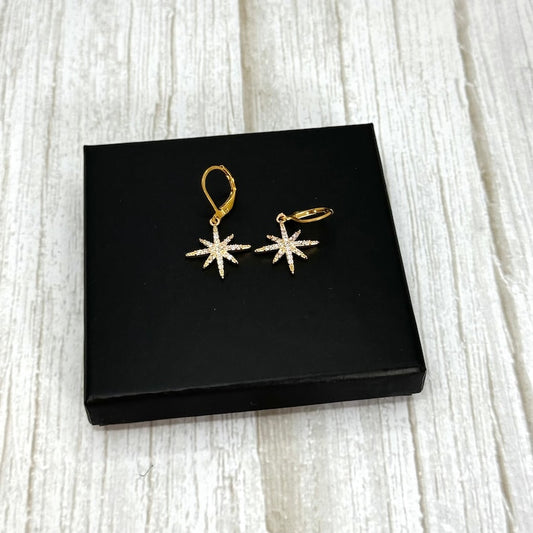 Gold Dainty North Star Earrings