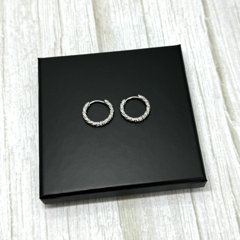 Hammered Texture Hoop Earrings