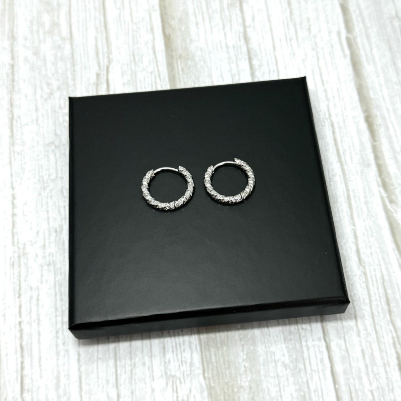 Hammered Texture Hoop Earrings
