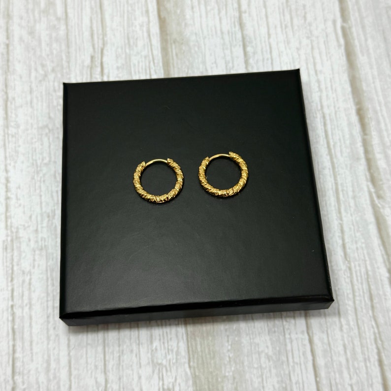 Hammered Texture Hoop Earrings