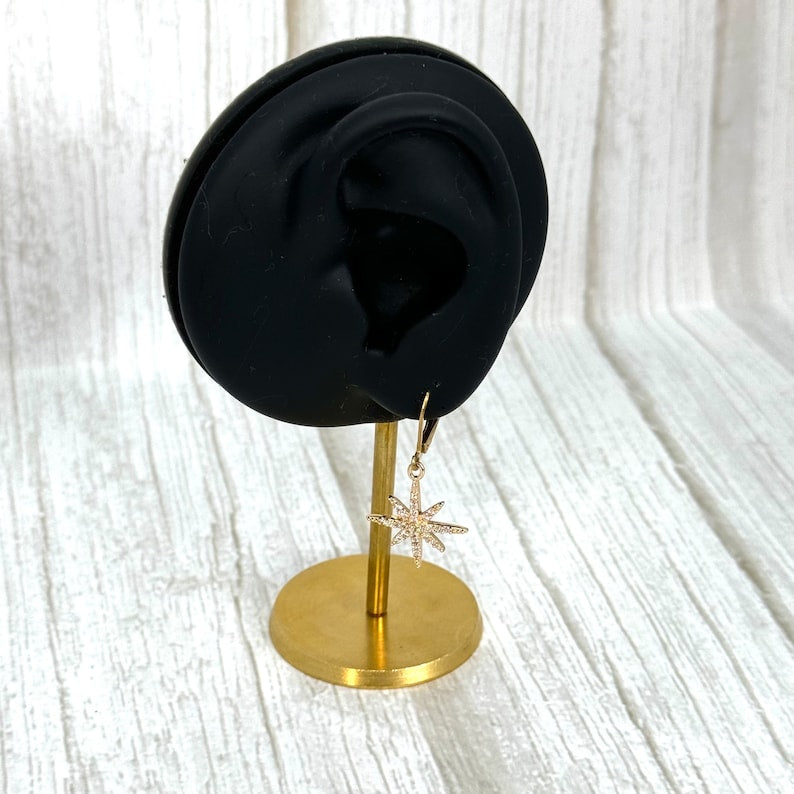 Gold Dainty North Star Earrings