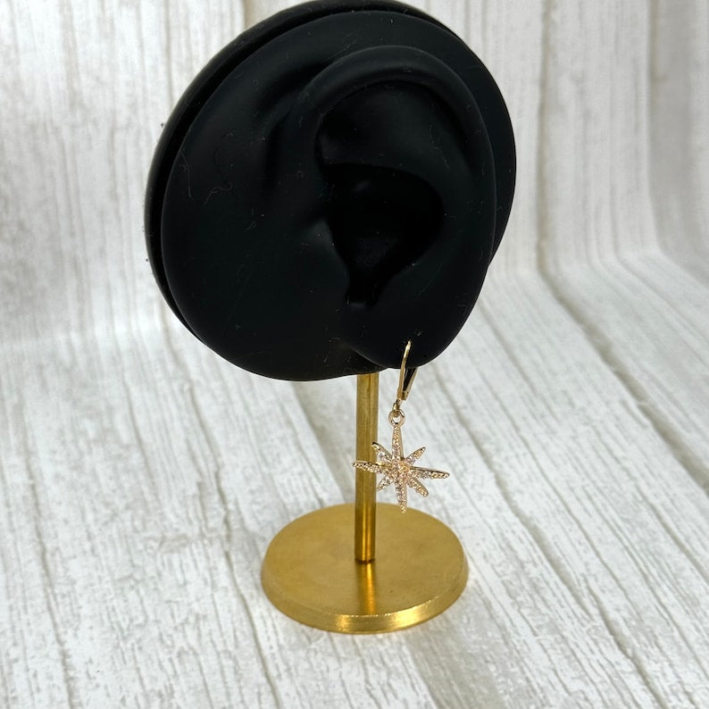 Gold Dainty North Star Earrings