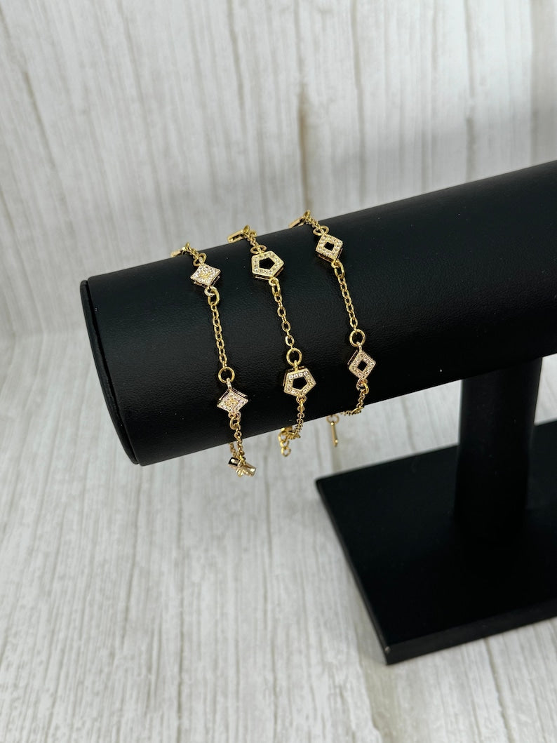 CZ White Stone Bridal Tennis Bracelet