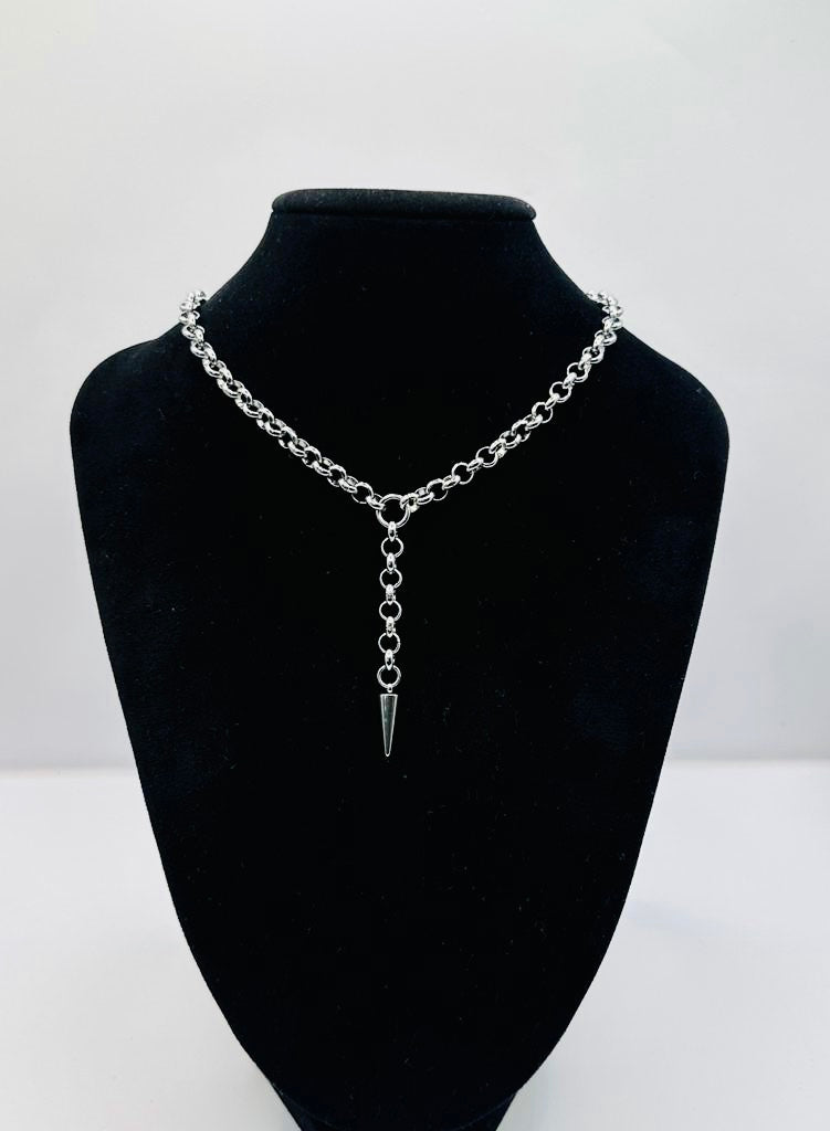 Lariat Spike Choker Necklace
