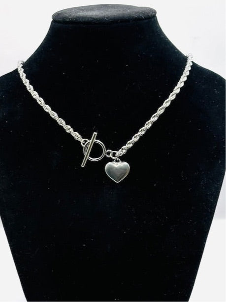 Toggle Drop Heart Necklace