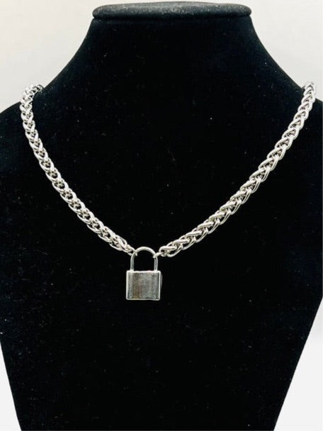 Silver Padlock Necklace