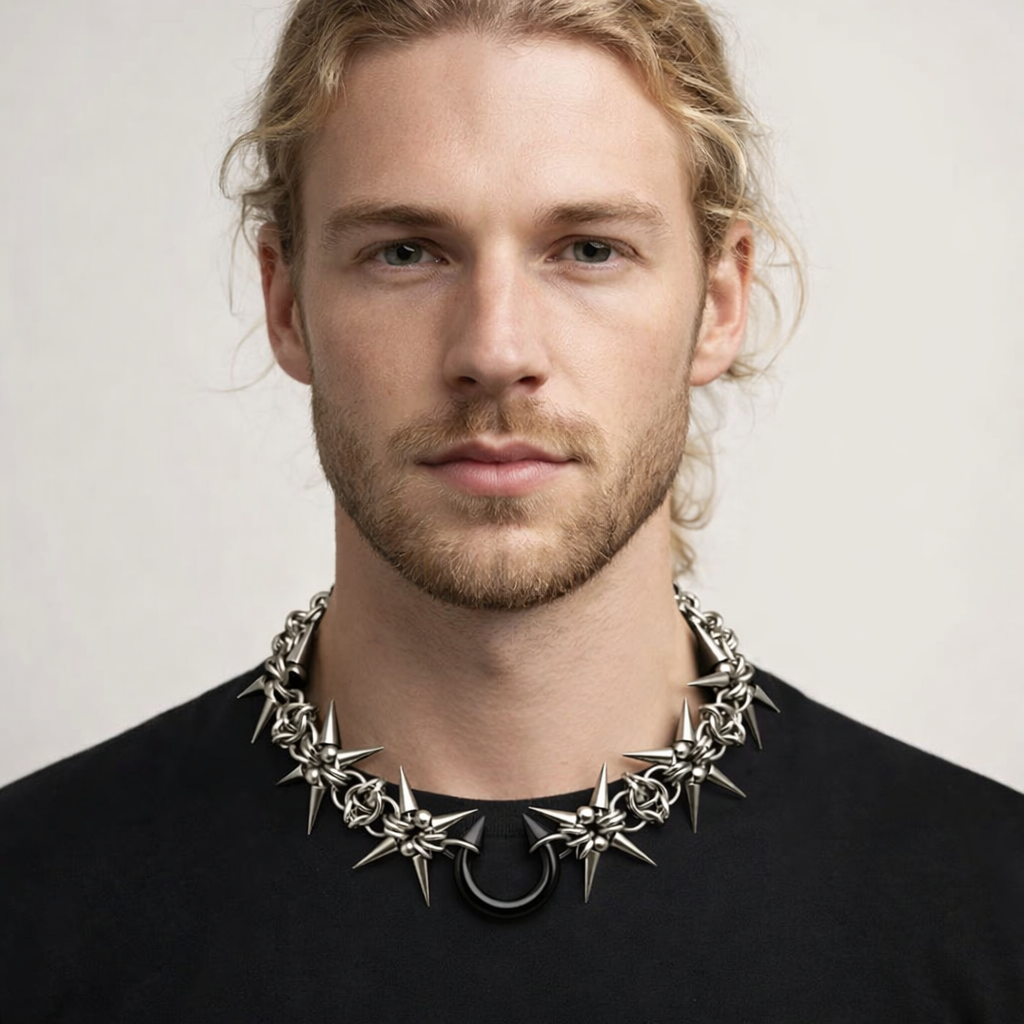 Spiked Star Chain Choker Necklace