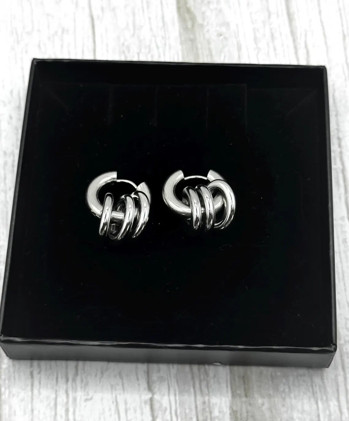 Silver Multi-Hoop Huggie Earrings