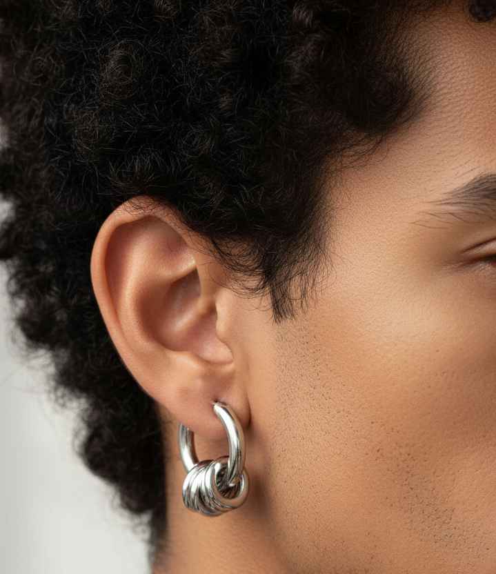 Silver Multi-Hoop Huggie Earrings