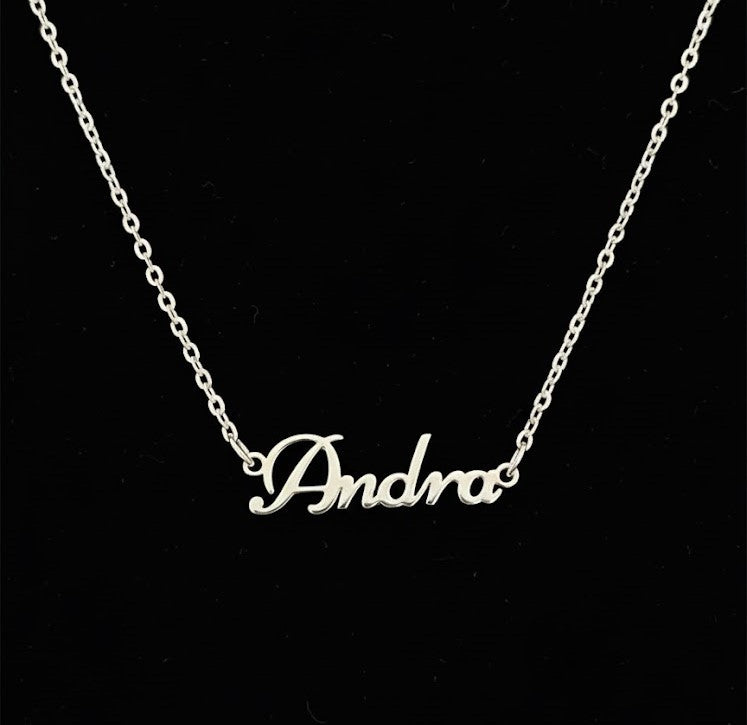 Tiny Silver Name Necklace