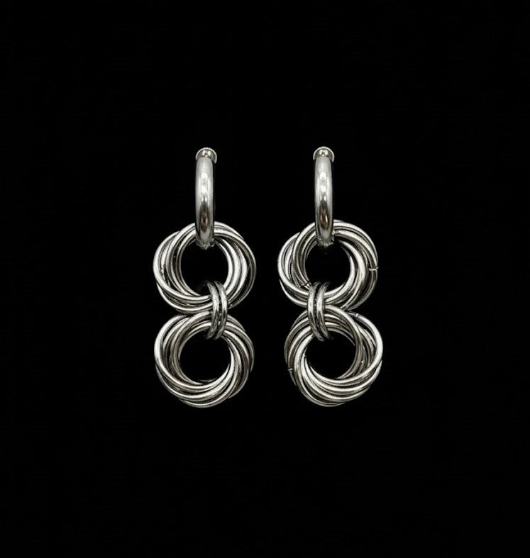 Chainmail Ring Drop Earrings