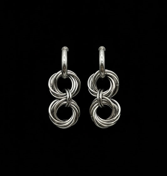 Chainmail Ring Drop Earrings