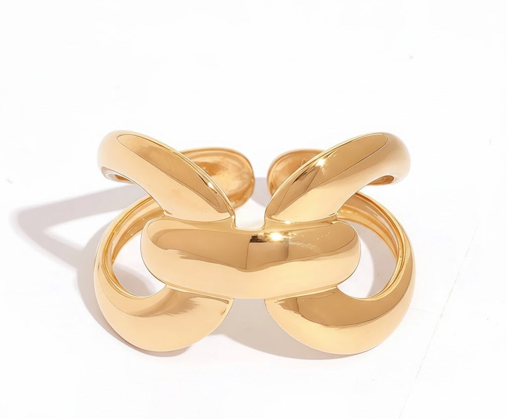 Women's Gold & Silver Statement Adjustable Ring