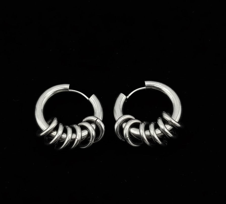 Silver Multi-Hoop Huggie Earrings