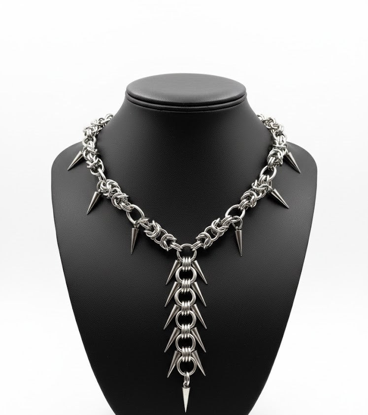 Y-Drop Multi-Spike Chain Necklace