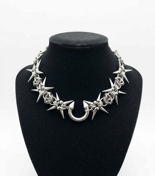 Spiked Collar Chain Necklace