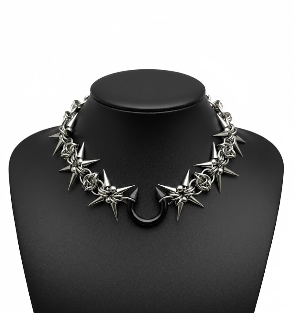 Spiked Star Chain Choker Necklace
