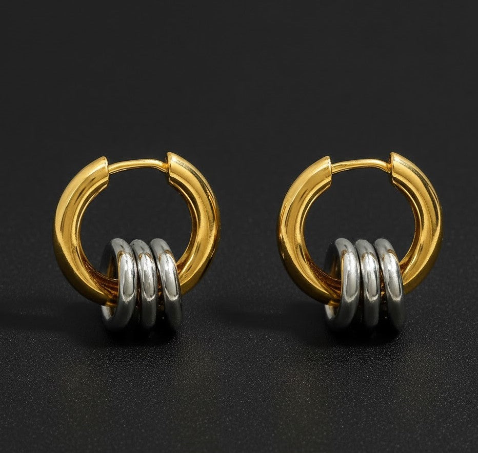 Mixed Hoop Circle Dangling Earrings