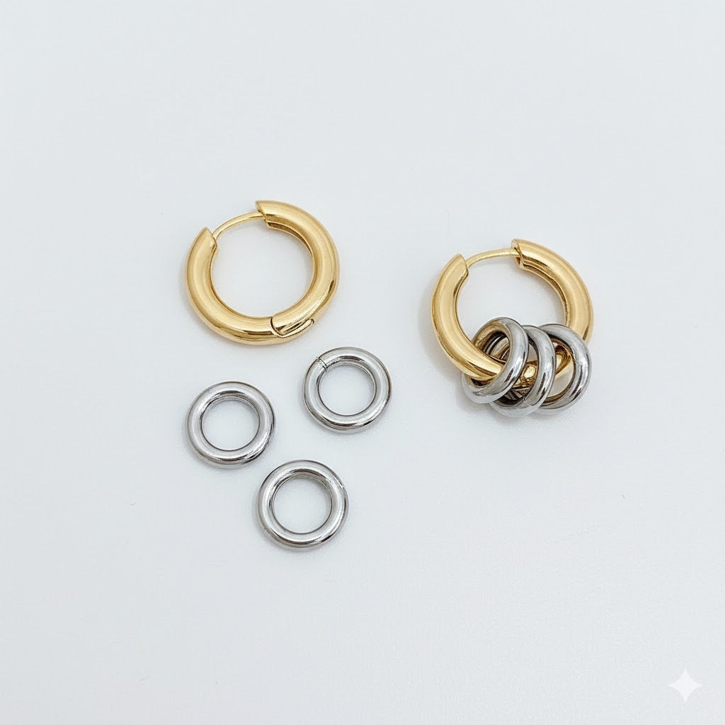 Mixed Hoop Circle Dangling Earrings