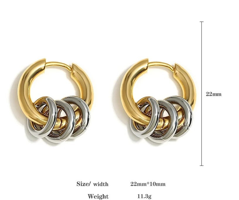 Mixed Hoop Circle Dangling Earrings
