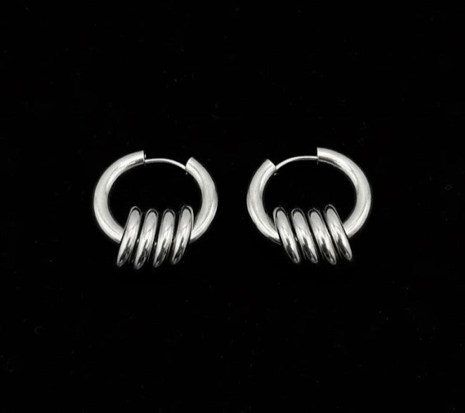 Silver O Rings Hoop Earrings